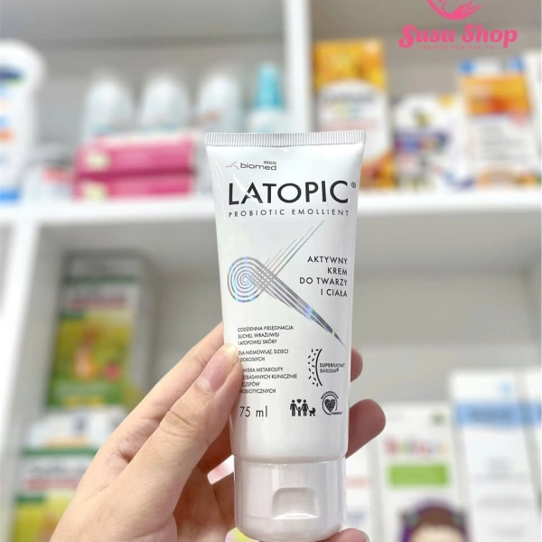 Kem bôi Latopic Probiotic Emollient Active Face and Body Cream