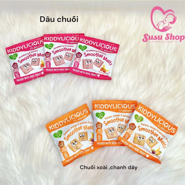 Sữa chua hoa quả khô siêu ngon Smoothie Melts của Kiddylicious